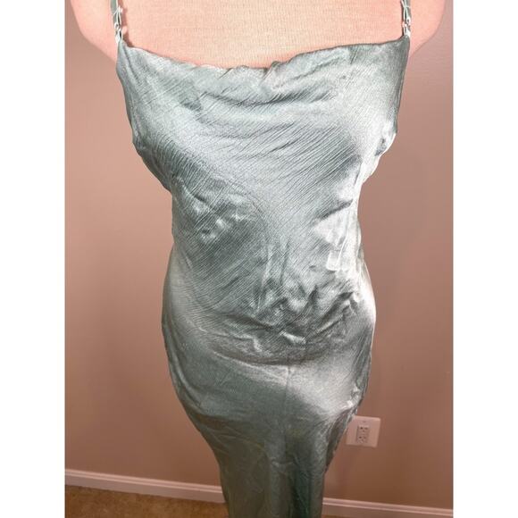 Bec + Bridge Malia Cross Back Cowl Neck Seafoam Green Maxi Dress Size 6 - Picture 4 of 10